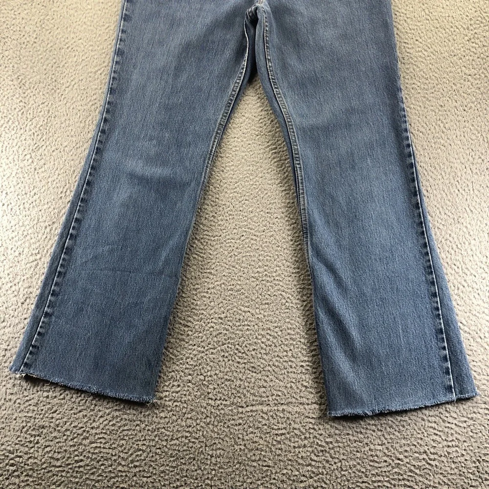 Vintage Levis Jeans Womens 28x29 Blue 517 Bootcut Raw Hem 90s Made In USA